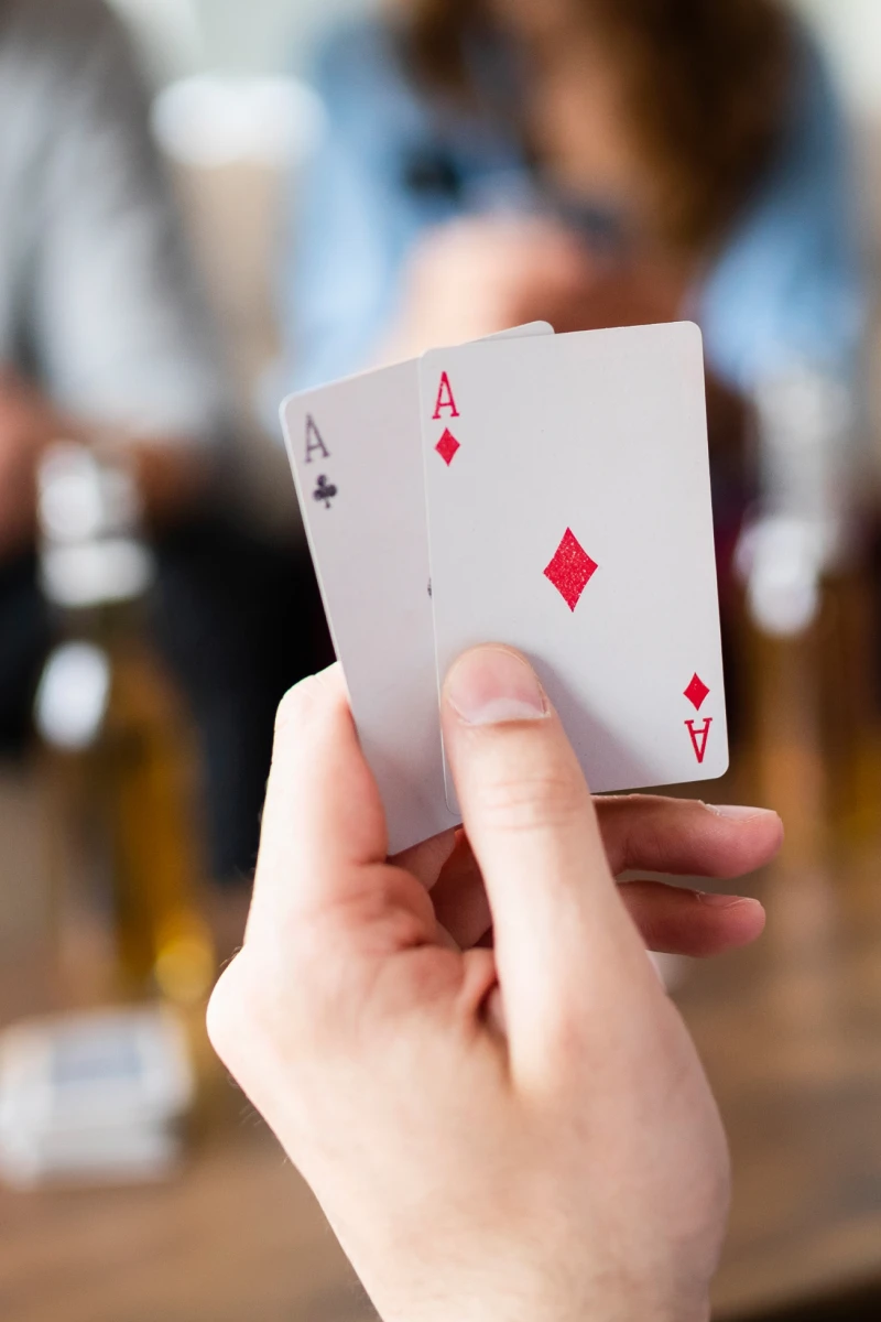 Players dealing cards while Chips Only Mode tracks chips